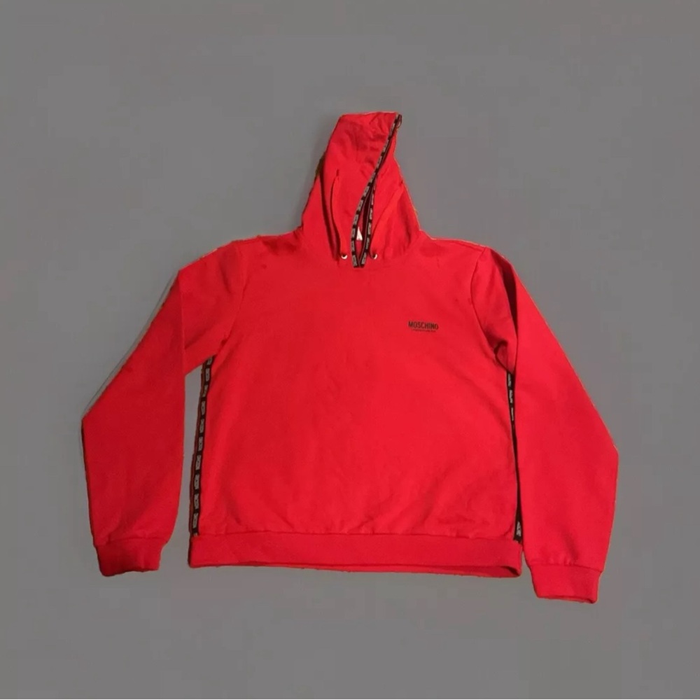 Mens Moschino Hoodie Red XL